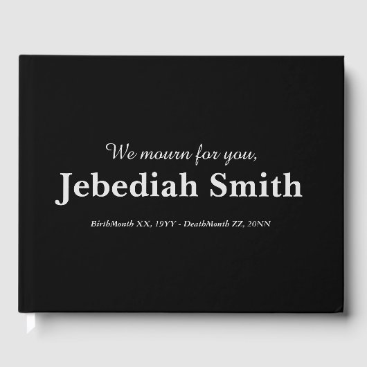 シンプル&悔やみや弔慰ミニマルゲストブック ゲストブック (正面)