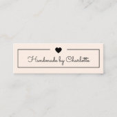 シンプル、手書き、"手作り"ミニ名刺 スキニー名刺 (正面)