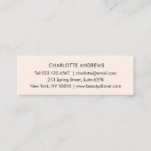 シンプル、手書き、"手作り"ミニ名刺 スキニー名刺 (裏面)