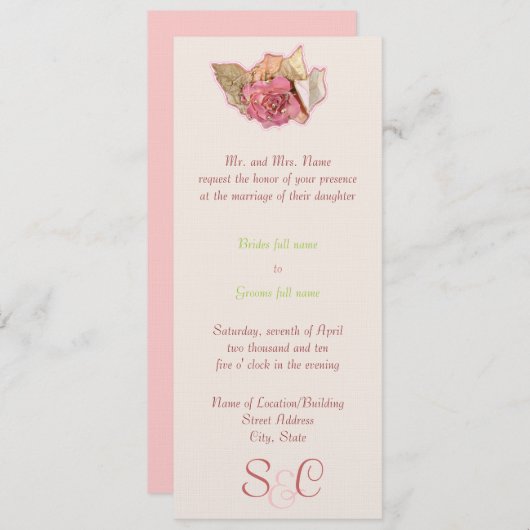 シンプル 招待状 (正面/裏面)