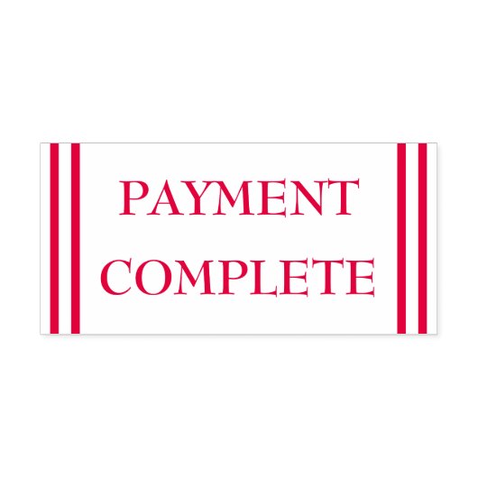 シンプル「支払完了」ゴム印 セルフインキングスタンプ (デザイン)