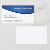 シンプル　標準ブルーホワイト　カーブ名刺 名刺 (正面/裏面)