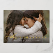 シンプル |横向き写真 箔シーズンカード (正面)