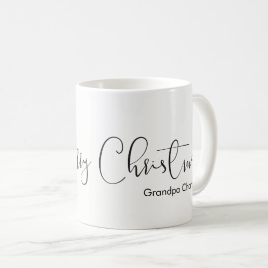 シンプル、水彩クリスマスパインカスタム木 コーヒーマグカップ (正面右)