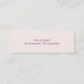 シンプル、洗練されたパティシエモダンシェフピンク スキニー名刺 (裏面)