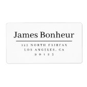 シンプル&洗練された差出人住所 ラベル (正面)