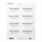 シンプル&洗練された差出人住所 ラベル (フルシート)