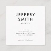 シンプル(白黒) スクエア名刺 (裏面)