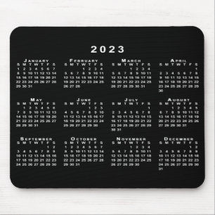 シンプル(白黒) 2023カレンダー マウスパッド
