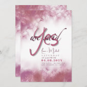 シンプル　私たちはイエス　カスタムネーム＆テキスト 招待状 (正面/裏面)