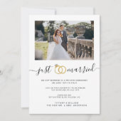 シンプル 結婚しました おふたりの写真 招待状 (正面)