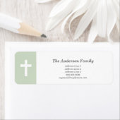 シンプル、緑(クロス差出人住所ラベル) ラベル (インサイチュ)