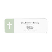 シンプル、緑(クロス差出人住所ラベル) ラベル (正面)