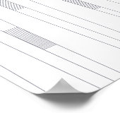 シンプル、線ミニマルグラフモダンパターン ポスター (角)