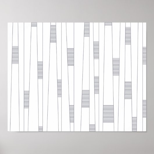 シンプル、線ミニマルグラフモダンパターン ポスター (正面)