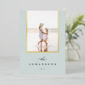 シンプル |縦エレガント写真 箔シーズンカード (立ち正面)