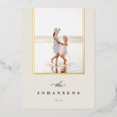 シンプル |縦エレガント写真 箔シーズンカード (正面)