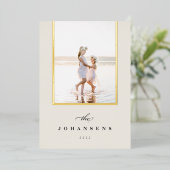 シンプル |縦エレガント写真 箔シーズンカード (立ち正面)