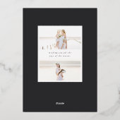 シンプル |縦エレガント写真 箔シーズンカード (裏面)