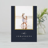 シンプル |縦エレガント写真 箔シーズンカード (立ち正面)