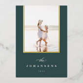 シンプル |縦エレガント写真 箔シーズンカード (正面)