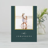 シンプル |縦エレガント写真 箔シーズンカード (立ち正面)