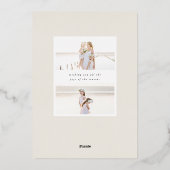 シンプル |縦エレガント写真 箔シーズンカード (裏面)