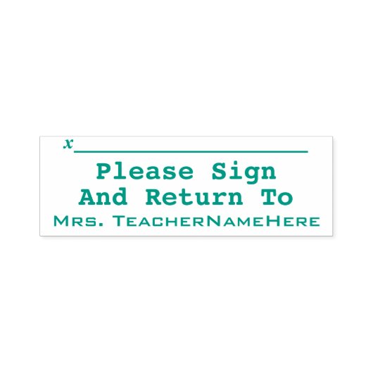 シンプル「署名して戻る」と名前 セルフインキングスタンプ (デザイン)