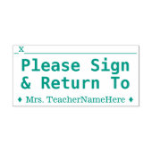 シンプル「署名して戻る」 +名前をカスタムする セルフインキングスタンプ (デザイン)