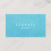 シンプル&美しいクラシックターコイズブルーリネンルック 名刺 (正面)