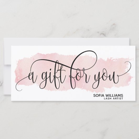 シンプル&赤面モダンピンク証明書ギフトカード (正面)