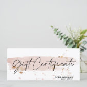 シンプル&赤面モダンピンク証明書ギフトカード (スタンド正面)