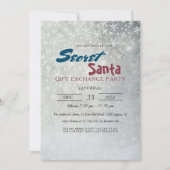 シンプル&雪エレガント片シークレットサンタパーティー 招待状 (正面)