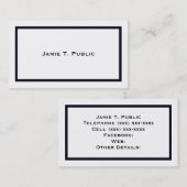 シンプル:青い縞模様、白い背景 名刺 (正面/裏面)