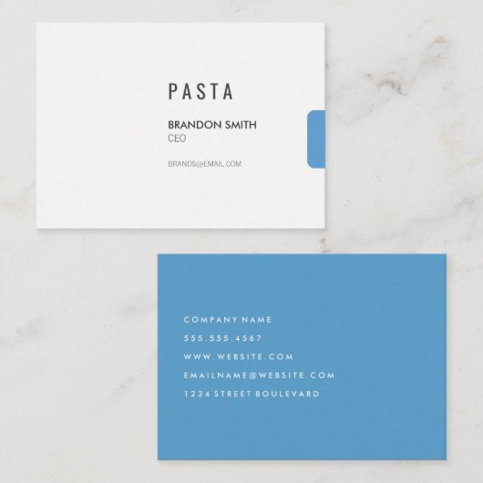 シンプル/青タブ 名刺 (正面/裏面)