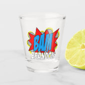 シンプル 面白い 現代風 ユニーク バン! 乾杯 ショットグラス (正面)