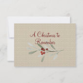 シンプル(鳥)ショウジョウコウカンチョウの返信結婚付き冬 (裏面)