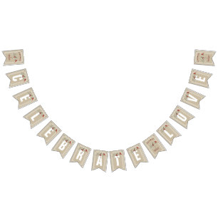 シンプル（鳥）ショウジョウコウカンチョウ付き  愛祝する バンティングフラッグ