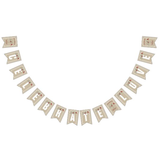 シンプル（鳥）ショウジョウコウカンチョウ付き |愛祝する バンティングフラッグ (全)