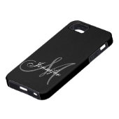 シンプル、黒、灰色あなたのモノグラムあなたの名前 Case-Mate iPhoneケース (下部)