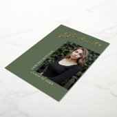 シンプル | 1枚のフォトフォイルグラッドカード 箔招待状 (回転した状態)