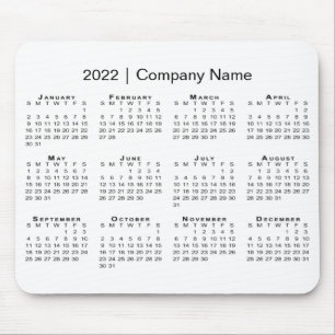 シンプル 2022年カレンダー(会社名が白) マウスパッド