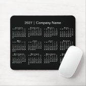 シンプル 2027年 カレンダー 会社名 ブラック マウスパッド (マウス)