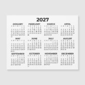シンプル 2027年 横型 マグネットカレンダー (正面)