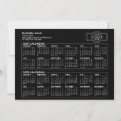 シンプル 2027 2028 カレンダー - ビジネス ロゴと情報 シーズンカード (正面)
