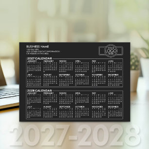 シンプル 2027 2028 カレンダー - ビジネス ロゴと情報 シーズンカード