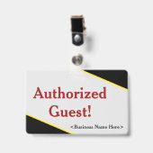シンプル「Authorized Guest!」 バッジ (正面 （クリップ付）)