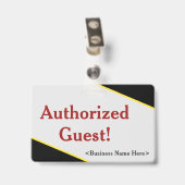 シンプル「Authorized Guest!」 バッジ (裏面 （クリップ付）)