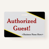 シンプル「Authorized Guest!」 バッジ (正面)
