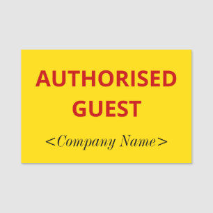 シンプル「AUTHORIZED GUEST」名タグ 名札